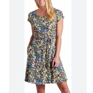 Toad&Co Floral Mini Dress - Blue and Yellow